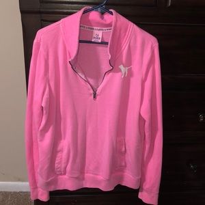 VS neon pink 1/4 zip sweatshirt
